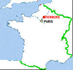 Map of France showing Verberie